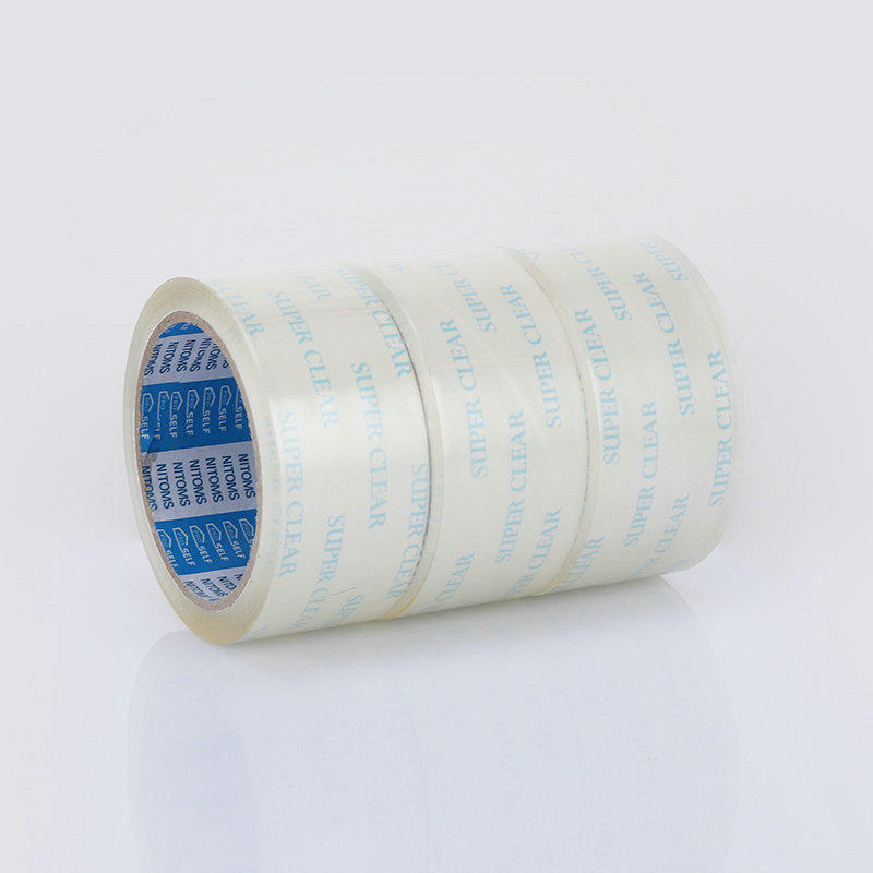 Cinta de sellado de Bopp súper impermeable, rollo de cinta adhesiva de embalaje de marca, cinta adhesiva de embalaje transparente