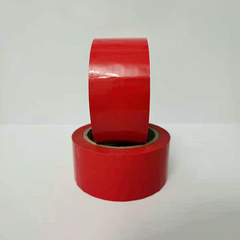 Cinta adhesiva transparente transparente de cinta de embalaje BOPP de ancho personalizado de color rojo con tamaño personalizado