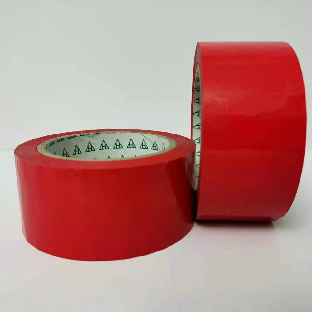 Cinta adhesiva transparente transparente de cinta de embalaje BOPP de ancho personalizado de color rojo con tamaño personalizado