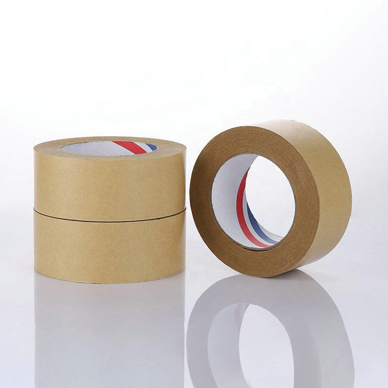 Cinta de embalaje de papel kraft a prueba de manipulaciones reforzada con fibra de logotipo personalizado