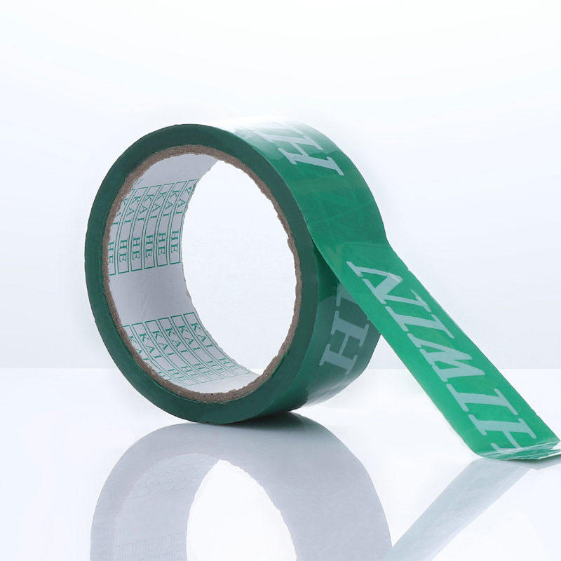 Cinta de bopp de color verde de fábrica de 10 años impresa DISEÑO de LOGOTIPO personalizado impreso cinta de embalaje