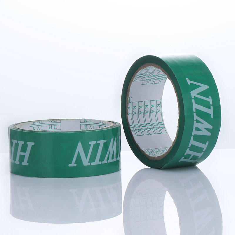 Cinta de bopp de color verde de fábrica de 10 años impresa DISEÑO de LOGOTIPO personalizado impreso cinta de embalaje